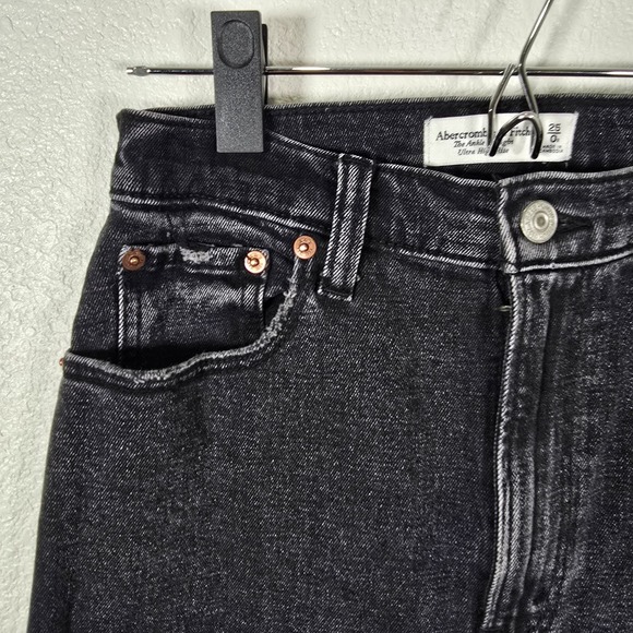 Abercrombie & Fitch Ankle Straight 25 /‎ 0R High Rise Curve Love Distressed - Picture 6 of 10